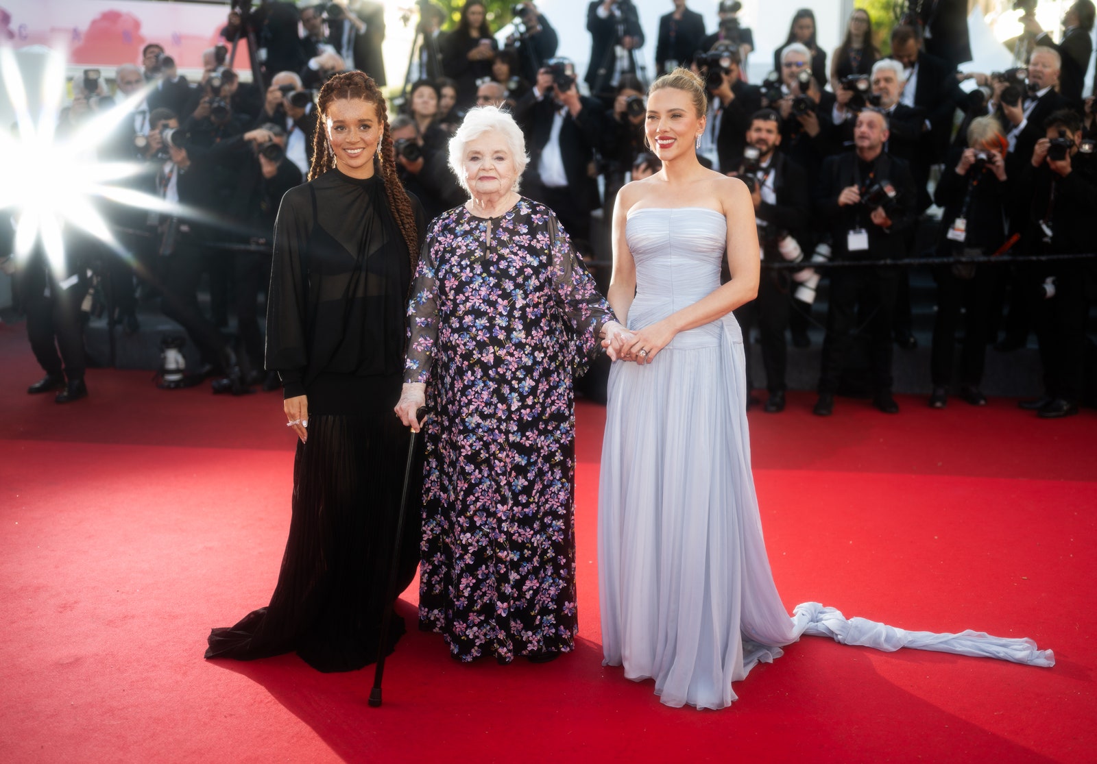 Cannes, France May 20 Erin Kellyman June Squibb and Scarlett Johansson participated in the 78th Vie Prive Red Carpet...